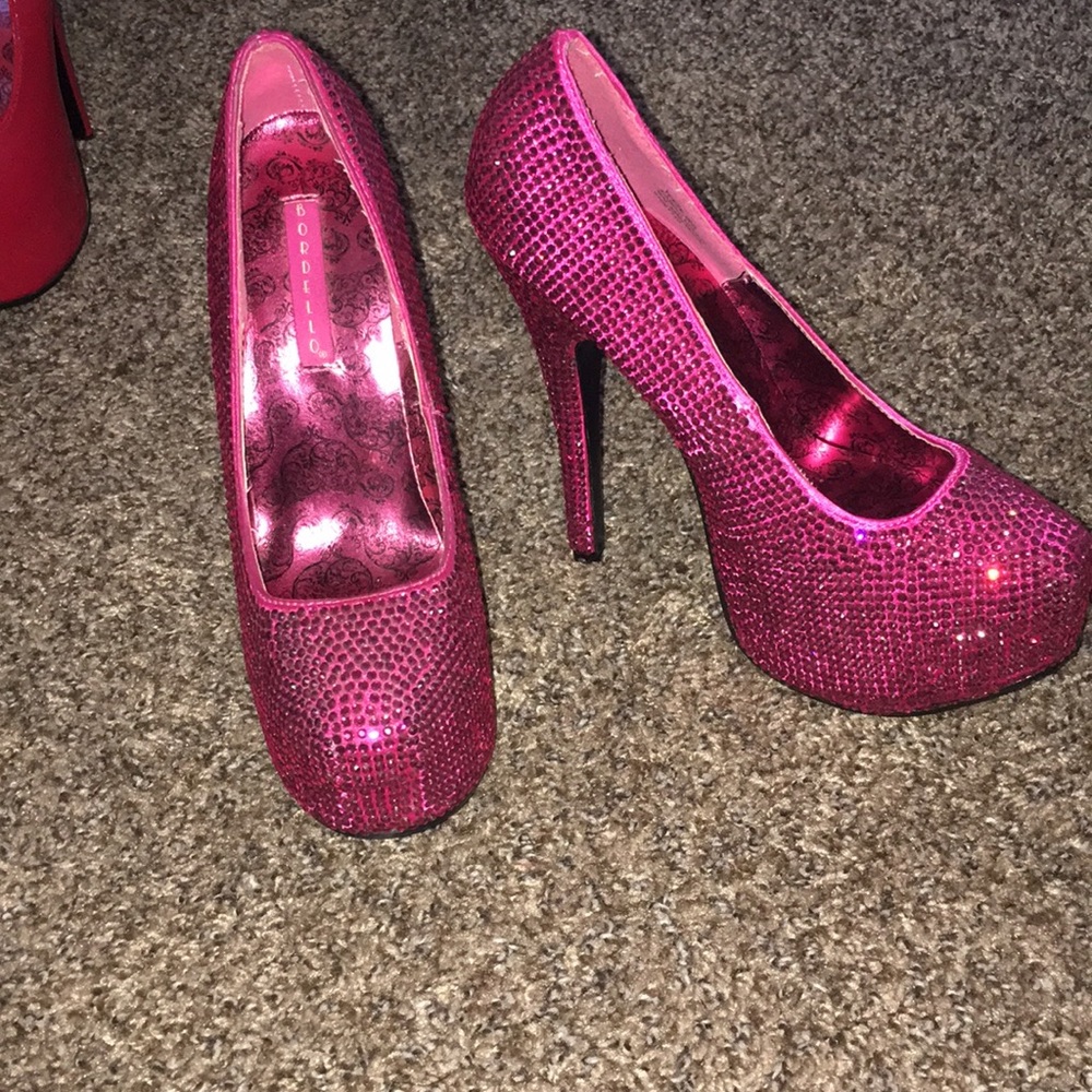 pink sparkly heels